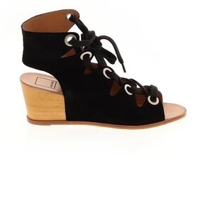 Dolce Vita Black Suede Lace-Up Wedges